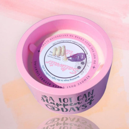 Easter Miracle| Hand-Poured Concrete Candle | Princess Pink | Saltwater Petals Scent | Easter Decor | Religious Gift