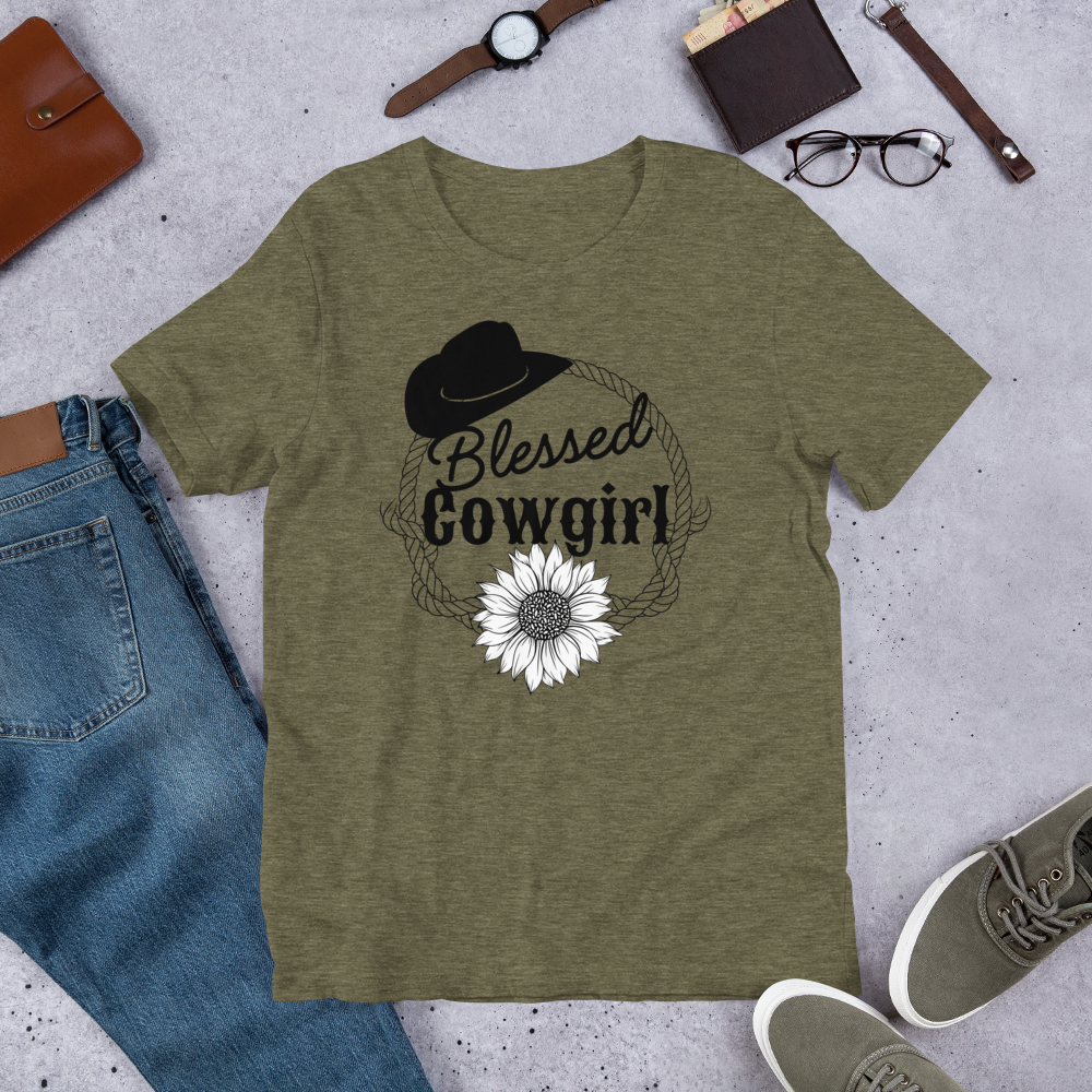Blessed Cowgirl Western Christian T-Shirt