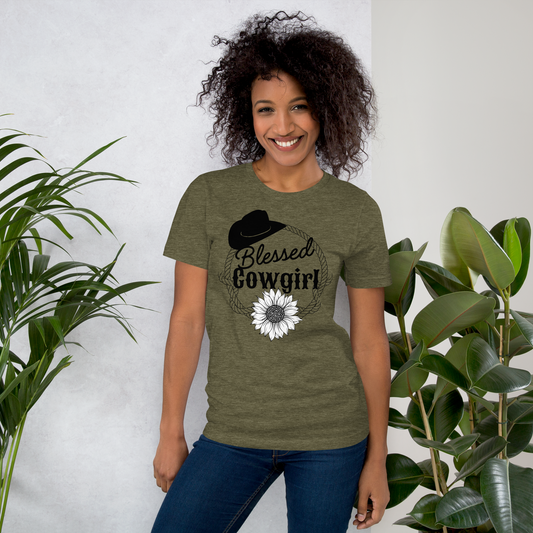 Blessed Cowgirl Western Christian T-Shirt